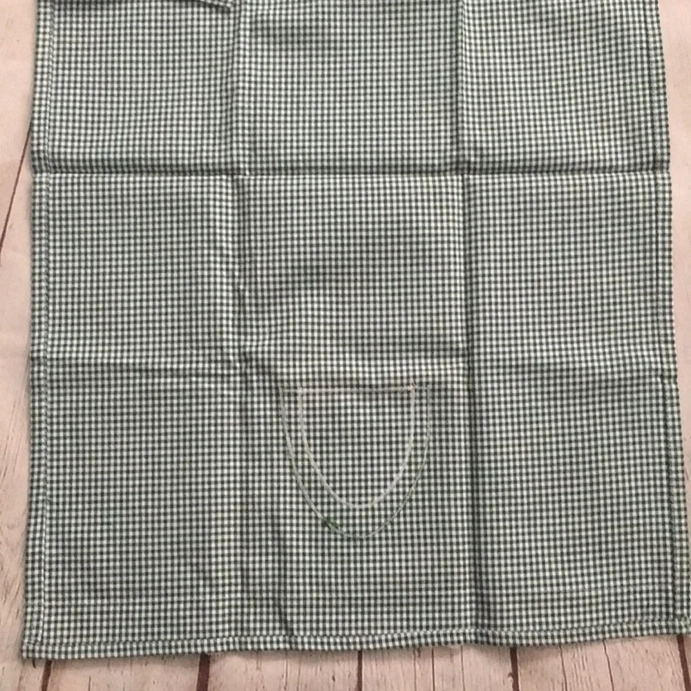 Vintage Green Plaid Watermelon Hand Towel